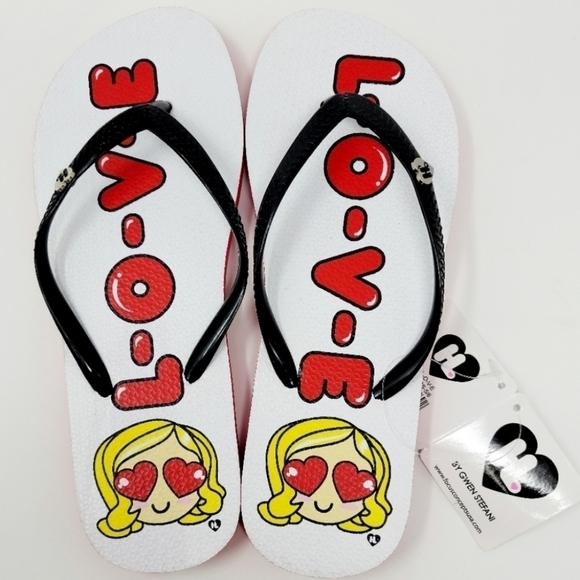 Harajuku lovers Gwen Stefani flip flops Love 9 / 10 - Picture 4 of 4